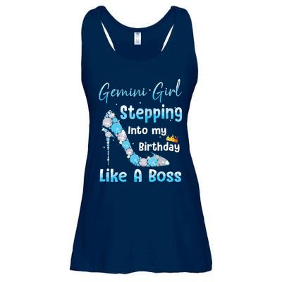 Gemini Girl Stepping Into My Birthday Like A Boss Ladies Essential Flowy Tank