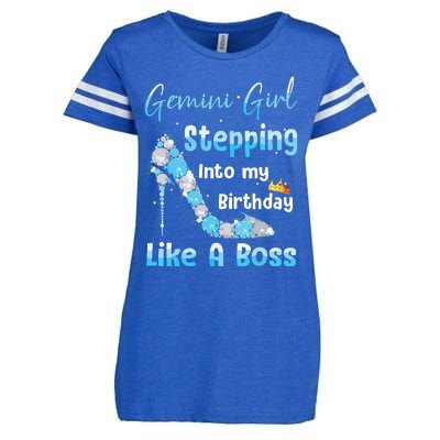 Gemini Girl Stepping Into My Birthday Like A Boss Enza Ladies Jersey Football T-Shirt