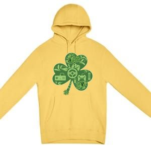 Gamer Game Shamrock St Patricks Day Irish Premium Pullover Hoodie