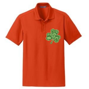 Gamer Game Shamrock St Patricks Day Irish Dry Zone Grid Polo