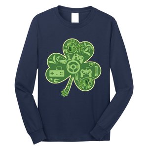 Gamer Game Shamrock St Patricks Day Irish Long Sleeve Shirt