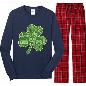 Gamer Game Shamrock St Patricks Day Irish Long Sleeve Pajama Set