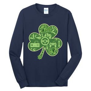 Gamer Game Shamrock St Patricks Day Irish Tall Long Sleeve T-Shirt