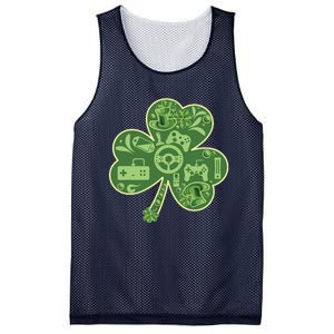 Gamer Game Shamrock St Patricks Day Irish Mesh Reversible Basketball Jersey Tank