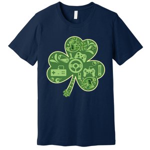 Gamer Game Shamrock St Patricks Day Irish Premium T-Shirt