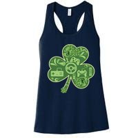 Gamer Game Shamrock St Patricks Day Irish Women's Racerback Tank