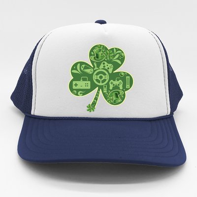 Gamer Game Shamrock St Patricks Day Irish Trucker Hat