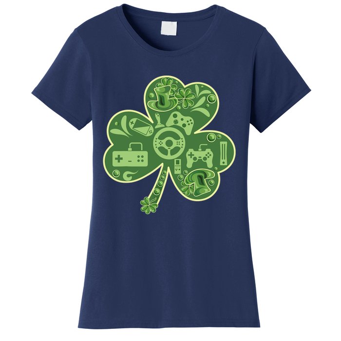 Gamer Game Shamrock St Patricks Day Irish Women's T-Shirt