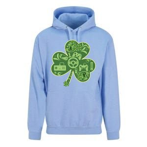 Gamer Game Shamrock St Patricks Day Irish Unisex Surf Hoodie