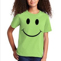 Green Guy Smiley Face Kids T-Shirt