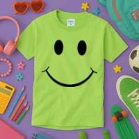 Green Guy Smiley Face Kids T-Shirt