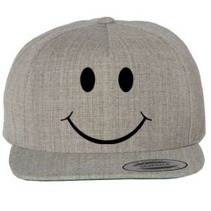 Green Guy Smiley Face Wool Snapback Cap