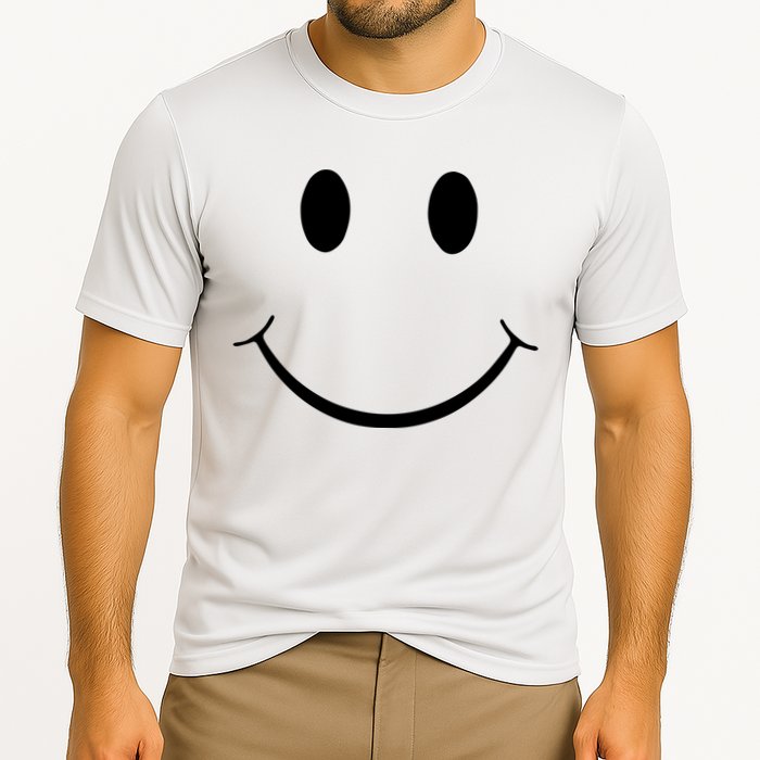 Green Guy Smiley Face Cooling Performance Crew T-Shirt