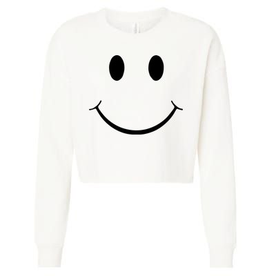Green Guy Smiley Face Cropped Pullover Crew