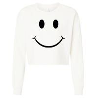 Green Guy Smiley Face Cropped Pullover Crew
