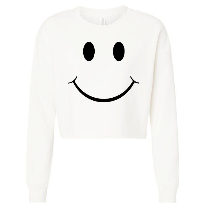 Green Guy Smiley Face Cropped Pullover Crew
