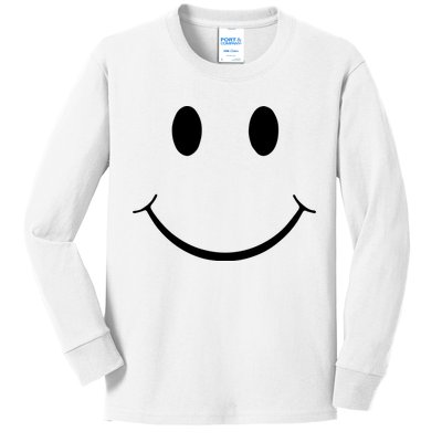 Green Guy Smiley Face Kids Long Sleeve Shirt
