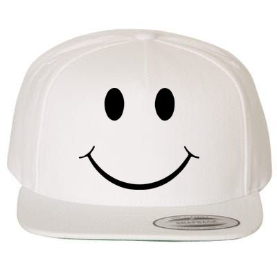 Green Guy Smiley Face Wool Snapback Cap