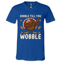 Gobble Gobble Till You Wobble Turkey Gift V-Neck T-Shirt