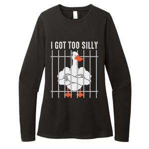 Goose Got Too Silly Funny Silly Goose Mugshot Meme Womens CVC Long Sleeve Shirt