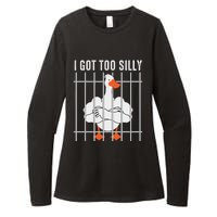 Goose Got Too Silly Funny Silly Goose Mugshot Meme Womens CVC Long Sleeve Shirt