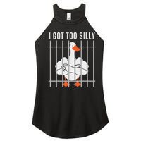 Goose Got Too Silly Funny Silly Goose Mugshot Meme Women's Perfect Tri Rocker Tank