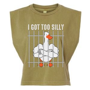 Goose Got Too Silly Funny Silly Goose Mugshot Meme Garment-Dyed Women's Muscle Tee