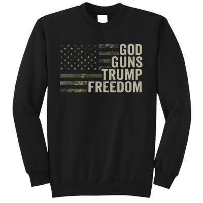 God Guns Trump Freedom Funny Camouflage Pro Gun Usa Flag Sweatshirt