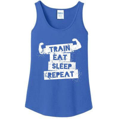 Gym Gift Train Eat Sleep Repeat Gift Ladies Essential Tank