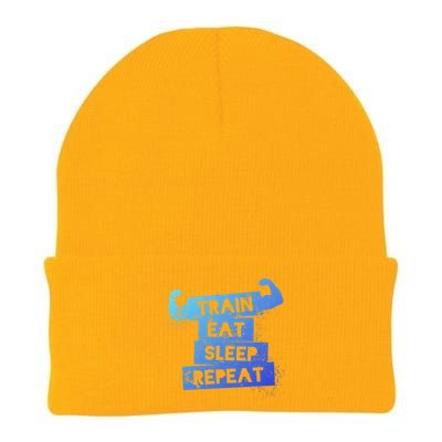 Gym Gift Train Eat Sleep Repeat Gift Knit Cap Winter Beanie