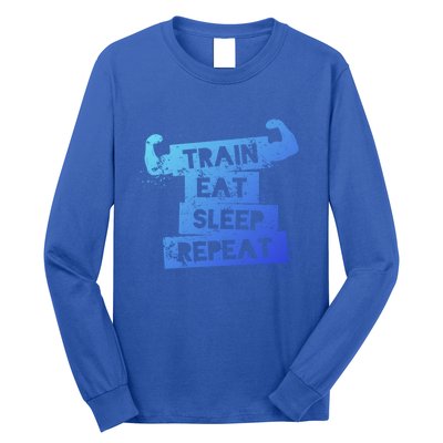 Gym Gift Train Eat Sleep Repeat Gift Long Sleeve Shirt