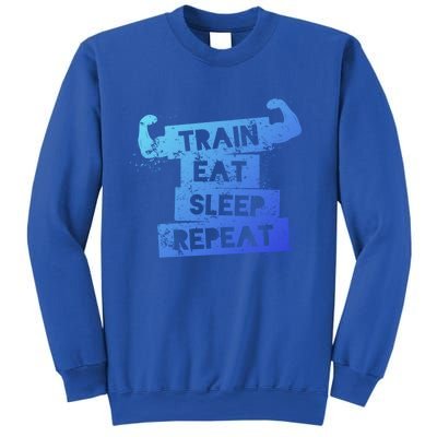 Gym Gift Train Eat Sleep Repeat Gift Sweatshirt