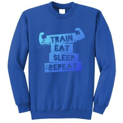 Gym Gift Train Eat Sleep Repeat Gift Tall Sweatshirt