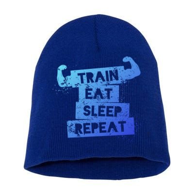 Gym Gift Train Eat Sleep Repeat Gift Short Acrylic Beanie