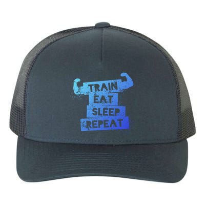 Gym Gift Train Eat Sleep Repeat Gift Yupoong Adult 5-Panel Trucker Hat