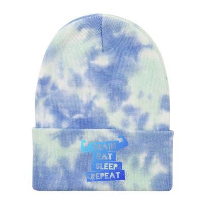 Gym Gift Train Eat Sleep Repeat Gift Tie Dye 12in Knit Beanie