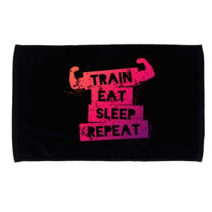 Gym Gift Train Eat Sleep Repeat Gift Microfiber Hand Towel