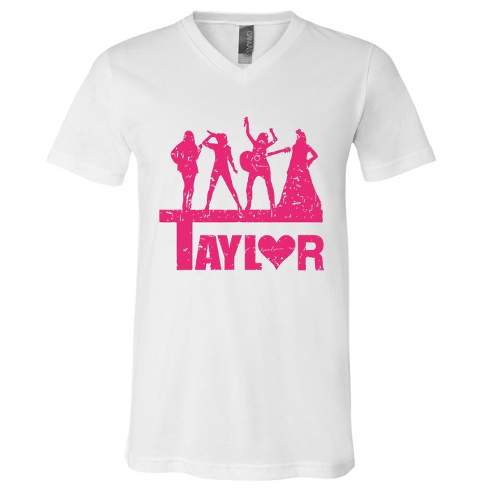 Girl Groovy Taylor 80s Vintage V-Neck T-Shirt