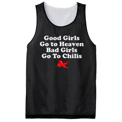 Good Go To Heaven Bad Go To Chilis Mesh Reversible Basketball Jersey Tank