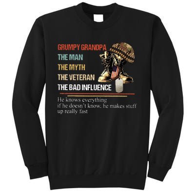 Grumpy Grandpa The Man The Myth The Veteran Sweatshirt