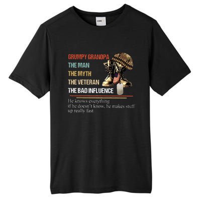 Grumpy Grandpa The Man The Myth The Veteran Tall Fusion ChromaSoft Performance T-Shirt