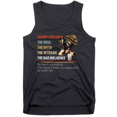 Grumpy Grandpa The Man The Myth The Veteran Tank Top