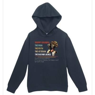 Grumpy Grandpa The Man The Myth The Veteran Urban Pullover Hoodie