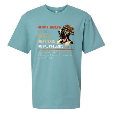 Grumpy Grandpa The Man The Myth The Veteran Sueded Cloud Jersey T-Shirt