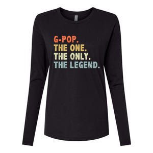 Gmeaningful Giftpop The One Only Legend Funny Fathers Day For Pop Gmeaningful Gi Womens Cotton Relaxed Long Sleeve T-Shirt