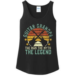 Guitar Grandpa The Man The Myth The Legend Retiree Guitarist Ladies Essential Tank