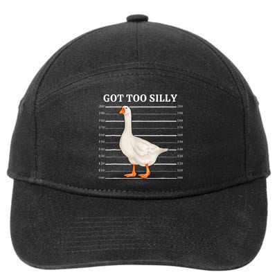 Goose Got Too Silly Funny Silly Goose Mugshot Meme 7-Panel Snapback Hat