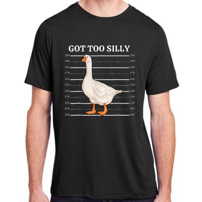 Goose Got Too Silly Funny Silly Goose Mugshot Meme Adult ChromaSoft Performance T-Shirt