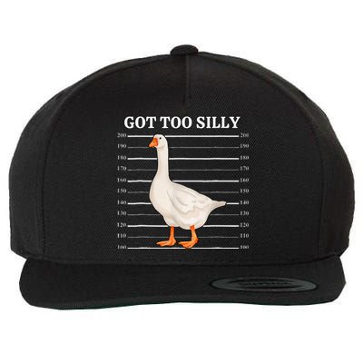 Goose Got Too Silly Funny Silly Goose Mugshot Meme Wool Snapback Cap