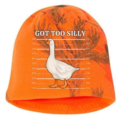 Goose Got Too Silly Funny Silly Goose Mugshot Meme Kati - Camo Knit Beanie